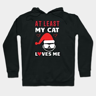 At Least My Cat Loves Me Funny Christmas Hoodie